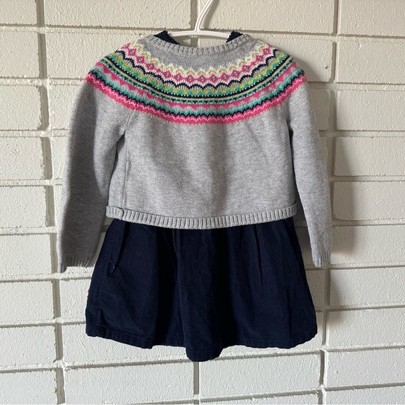 Vintage Button Down Sweater And Navy Blue Dress - Picture 2 of 6